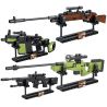 ZHEGAO QL0454-1 0454-1 QL0454-2 0454-2 QL0454-3 0454-3 QL0454-4 0454-4 non  SÚNG MINI 4 AWM M24 VECTOR MK12 bộ đồ chơi xếp lắp ráp ghép mô hình Gun MHWP 389 khối