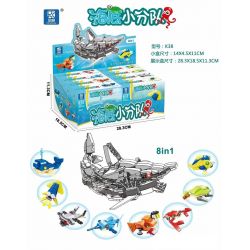 MINDBOX K38 non  KẾT HỢP CÁ MẬP TRẮNG LỚN 8 bộ đồ chơi xếp lắp ráp ghép mô hình