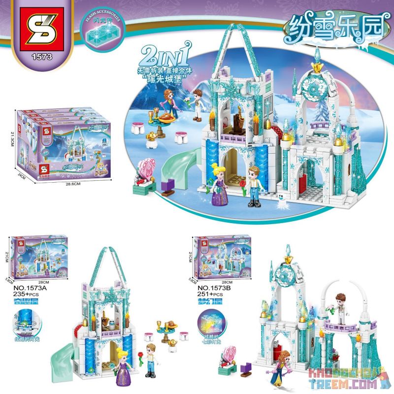 SHENG YUAN SY 1573A 1573B non  CASTLE YAOGUANG 2 NHÀ KẾT HỢP NGÔI MƠ ƯỚC bộ đồ chơi xếp lắp ráp ghép mô hình 486 khối