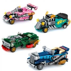 SEMBO 607205A 607205B 607205C 607205D non  SỬA ĐỔI XE BUÝT TRỞ LẠI bộ đồ chơi xếp lắp ráp ghép mô hình Racers Đua Tốc Độ 640 khối