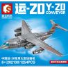 SEMBO 202130 non  TRUNG QUỐC YUN -20 VẬN CHUYỂN LỚN QUÂN SỰ bộ đồ chơi xếp lắp ráp ghép mô hình Military Army Y-20 CONVEYOR Quân Sự Bộ Đội 1254 khối