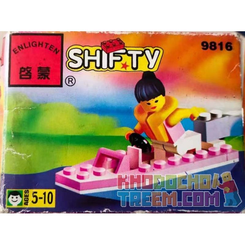 NOT  PARADISA SPEEDBOAT 1761 Enlighten 9816 Qman 9816 xếp lắp ráp ghép mô hình TÀU CAO TỐC PARADISA. Town Thị Trấn 21 khối