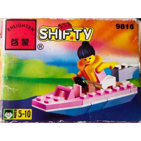 NOT  PARADISA SPEEDBOAT 1761 Enlighten 9816 Qman 9816 xếp lắp ráp ghép mô hình TÀU CAO TỐC PARADISA. Town Thị Trấn 21 khối