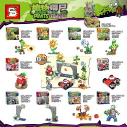 SHENG YUAN SY 1086 non  CÂY SO VỚI ZOMBIE 10 bộ đồ chơi xếp lắp ráp ghép mô hình Plants Vs Zombies PLANTS VS. ZOMBIES Hoa Quả Nổi Giận 180 khối