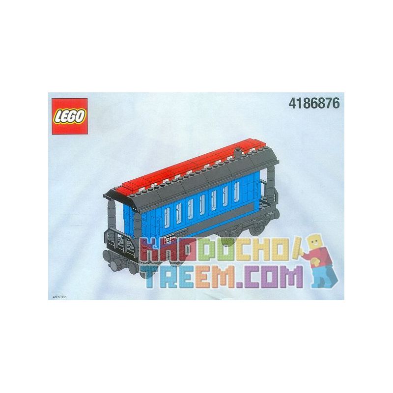NOT  PASSENGER WAGON 4186876 Enlighten 632 Qman 632 xếp lắp ráp ghép mô hình TOA XE HÀNH KHÁCH MÀU XANH LÁ CÂY TÀU CHỞ Trains Tàu Hỏa 194 khối
