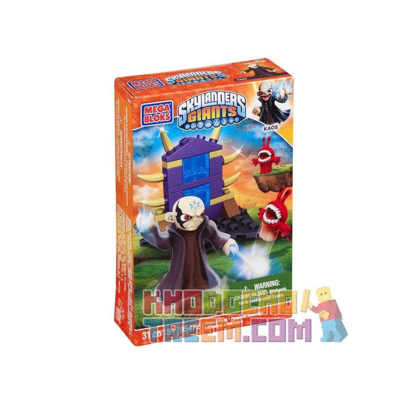 MEGA BLOKS 95472 non  TÚI KẺ THÙ KAOS VÀ CHOMPIE bộ đồ chơi xếp lắp ráp ghép mô hình Skylanders KAOS WITH CHOMPIE ENEMY PACK 28 khối
