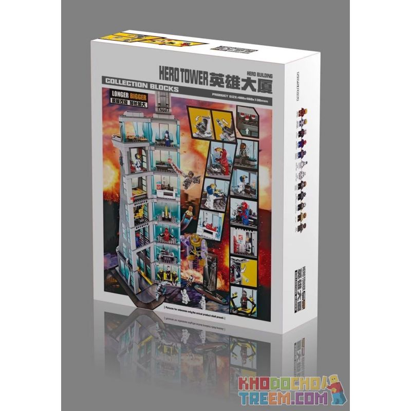 SP001 non  HERO TÒA NHÀ bộ đồ chơi xếp lắp ráp ghép mô hình Super Heroes HEROS TOWER Siêu Nhân Anh Hùng 1209 khối