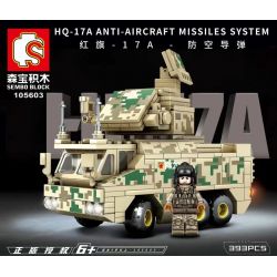 SEMBO 105603 non  CỜ ĐỎ-17A-AIR PHÒNG THỦ TÊN LỬA bộ đồ chơi xếp lắp ráp ghép mô hình Military Army HQ-17A ANTI-AIRCRAFT MISSILES SYSTEM Quân Sự Bộ Đội 393 khối
