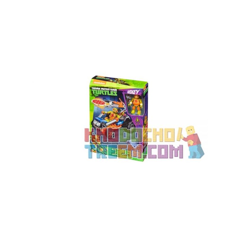 MEGA BLOKS DMX38 non  MIQI PIZZA. bộ đồ chơi xếp lắp ráp ghép mô hình Teenage Mutant Ninja Turtles MIKEY™ PIZZA RACER Ninja Rùa 59 khối