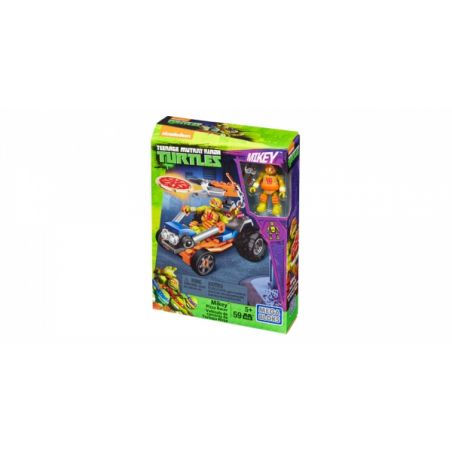 MEGA BLOKS DMX38 non  MIQI PIZZA. bộ đồ chơi xếp lắp ráp ghép mô hình Teenage Mutant Ninja Turtles MIKEY™ PIZZA RACER Ninja Rùa 59 khối