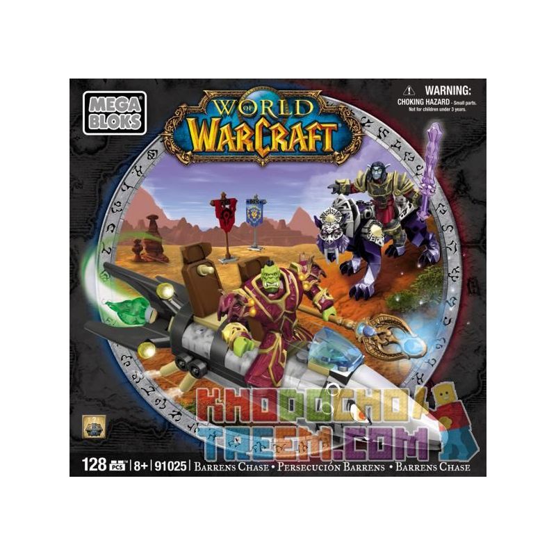 MEGA BLOKS 91025 non  WILDERNESS CHASE. bộ đồ chơi xếp lắp ráp ghép mô hình Computer Games BARRENS CHASE Trò Chơi 128 khối