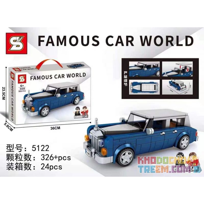SEMBO 607337 SHENG YUAN SY 5122 non  THẾ GIỚI XE SANG ROLLS-ROYCE PHANTOM bộ đồ chơi xếp lắp ráp ghép mô hình Racers Đua Tốc Độ 326 khối