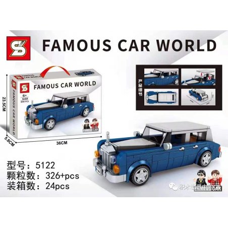 SEMBO 607337 SHENG YUAN SY 5122 non  THẾ GIỚI XE SANG ROLLS-ROYCE PHANTOM bộ đồ chơi xếp lắp ráp ghép mô hình Racers Đua Tốc Độ 326 khối