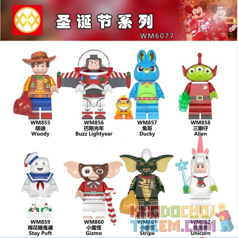 WM 6077 855 856 857 858 859 860 861 862 non  HÀNG TRĂM NGƯỜI 8 SÊ-RI GIÁNG SINH bộ đồ chơi xếp lắp ráp ghép mô hình Collectable Minifigures Búp Bê Sưu Tầm