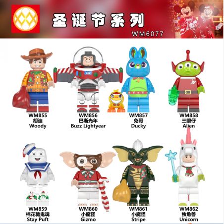 WM 6077 855 856 857 858 859 860 861 862 non  HÀNG TRĂM NGƯỜI 8 SÊ-RI GIÁNG SINH bộ đồ chơi xếp lắp ráp ghép mô hình Collectable Minifigures Búp Bê Sưu Tầm