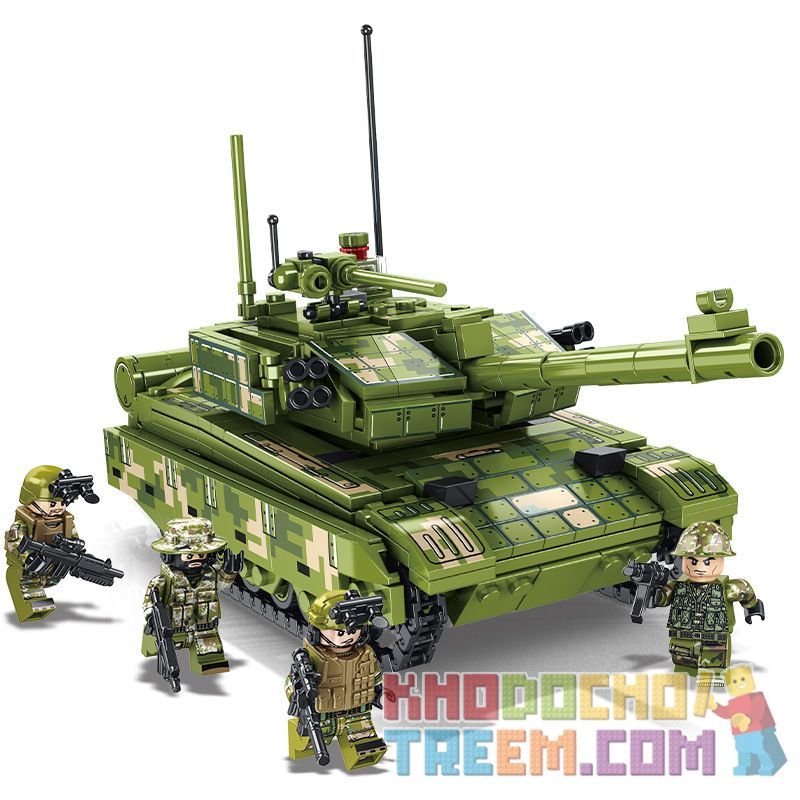 SEMBO 105425 105426 105427 105428 non  99A BATTLE 4 59 BỘ XE TĂNG CHARIOTS QN-506 TRẬN CHIẾN HAI INCH 04 NGƯỜI LÁI bộ đồ chơi xếp lắp ráp ghép mô hình Iron Blood Heavy Equipment Đặc Nhiệm Máu Và Sắt 1122 khối