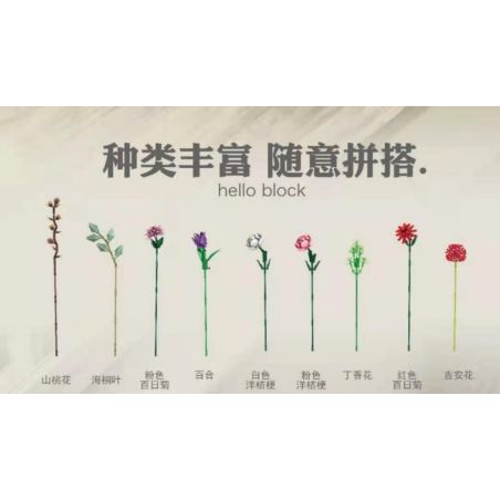 PanlosBrick 655002 Panlos Brick 655002 non  HOA ĐÀO NÚI TIM LIỄU BIỂN ZIXIA HỒNG LOA KÈN CÂY NHỎ MÀU TRẮNG PINK PLANSATT CLOVE ZIKI ĐỎ JI'AN bộ đồ chơi xếp lắp ráp ghép mô hình Creator Expert BOUQUET Chuyên Gia Sáng Tạo 1237 khối