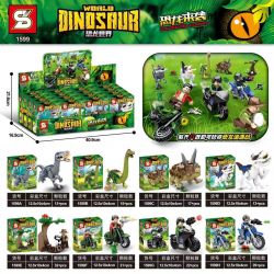 SHENG YUAN SY 1599 non  KHỦNG LONG THEO ĐUỔI 8 MÔ HÌNH bộ đồ chơi xếp lắp ráp ghép mô hình Jurassic World DINOSAUR WORLD Thế Giới Khủng Long 162 khối
