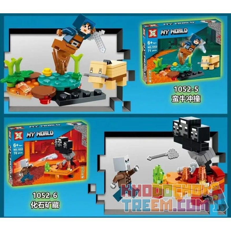 SX 1052 non  KHOÁNG SẢN THỜI GIAN VÀ KHÔNG 8 GUARDS ĂN NGƯỜI KẾT THÚC CỬA PHUN TRÀO ĐÁ BARBARBURNING CHẤT HÓA THẠCH BỘ SƯU TẬP GEOLAR RỪNG BỨC XẠ bộ đồ chơi xếp lắp ráp ghép mô hình Minecraft MY WORLD Game Xây Dựng 586 khối