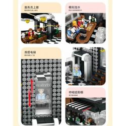 JUHANG TECHNOLOGY 86007 non  CÁNH CỬA ĐƯỜNG PHỐ CAFE bộ đồ chơi xếp lắp ráp ghép mô hình Modular Buildings CORNER CAFE Mô Hình Nhà Cửa 4314 khối