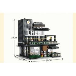 JUHANG TECHNOLOGY 86007 non  CÁNH CỬA ĐƯỜNG PHỐ CAFE bộ đồ chơi xếp lắp ráp ghép mô hình Modular Buildings CORNER CAFE Mô Hình Nhà Cửa 4314 khối