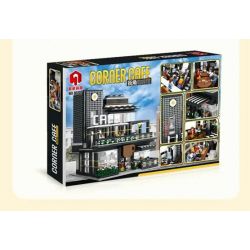 JUHANG TECHNOLOGY 86007 non  CÁNH CỬA ĐƯỜNG PHỐ CAFE bộ đồ chơi xếp lắp ráp ghép mô hình Modular Buildings CORNER CAFE Mô Hình Nhà Cửa 4314 khối