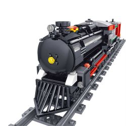 ZHEGAO QL0312 0312 non  ĐOÀN TÀU HƠI NƯỚC bộ đồ chơi xếp lắp ráp ghép mô hình Trains Tàu Hỏa 536 khối