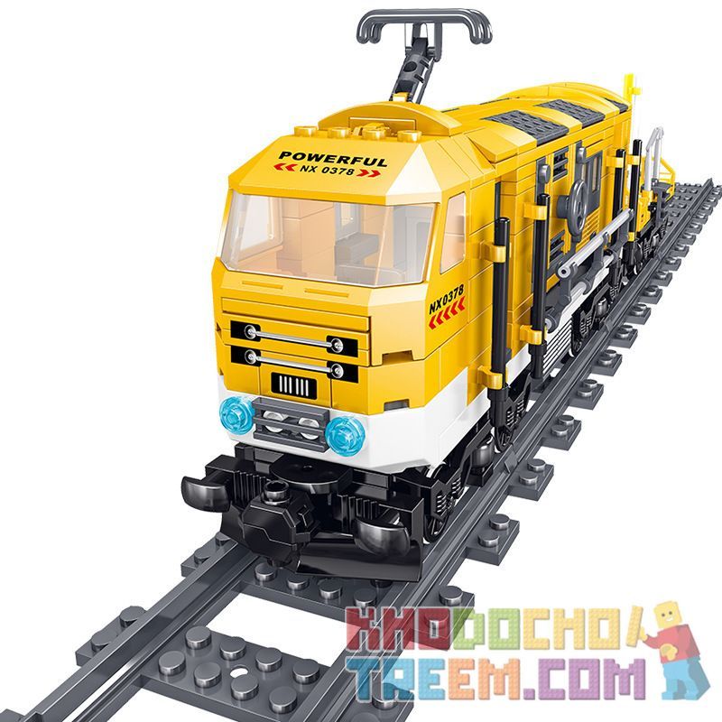 ZHEGAO QL0308 0308 non  XE TẢI SỬA CHỮA ĐƯỜNG SẮT bộ đồ chơi xếp lắp ráp ghép mô hình Trains Tàu Hỏa 431 khối