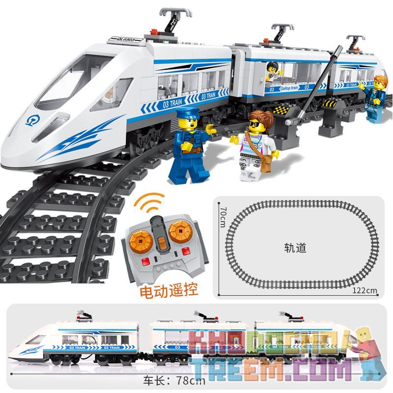ZHEGAO QL0303 0303 non  BLICKER. bộ đồ chơi xếp lắp ráp ghép mô hình Trains Tàu Hỏa 583 khối