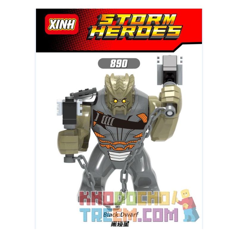 XINH 890 non  LÙN ĐEN bộ đồ chơi xếp lắp ráp ghép mô hình Marvel Super Heroes BLACK DWARF Siêu Anh Hùng Marvel