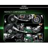 PanlosBrick 672003 Panlos Brick 672003 non  NINJA KAWASAKI. bộ đồ chơi xếp lắp ráp ghép mô hình CHIC-BLOCK MOTORBIKE 865 khối