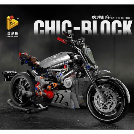 PanlosBrick 672002 Panlos Brick 672002 non  DUKADI DAWU. bộ đồ chơi xếp lắp ráp ghép mô hình CHIC-BLOCK MOTORBIKE 827 khối