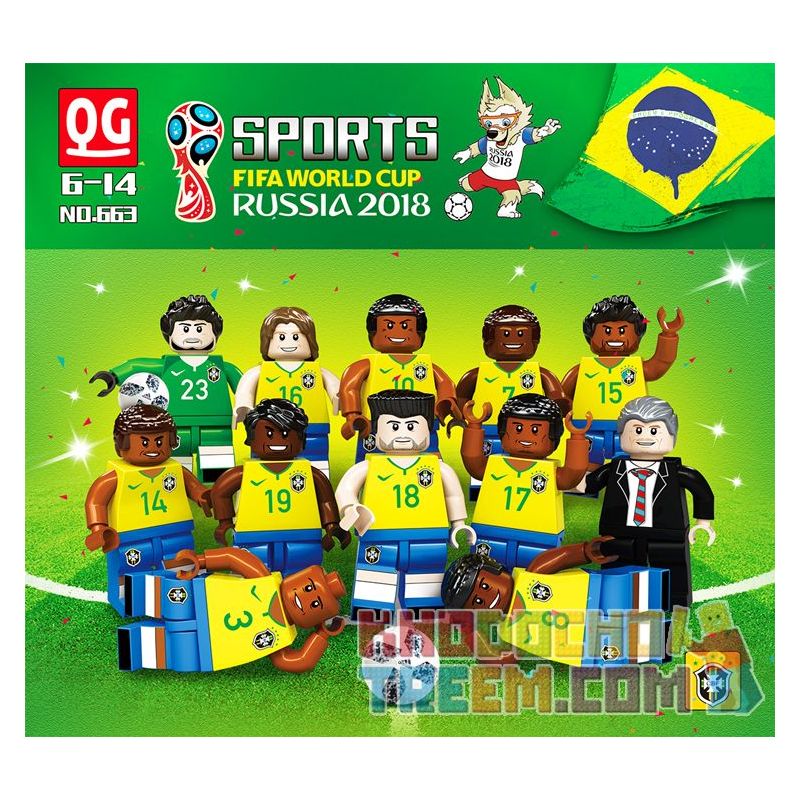 QG 663 non  2018 WORLD CUP NGA BRAZIL bộ đồ chơi xếp lắp ráp ghép mô hình Sports SPORTS FIFA WORLD CUP RUSSIA2018 Thể Thao