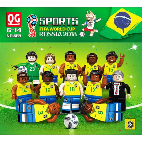 QG 663 non  2018 WORLD CUP NGA BRAZIL bộ đồ chơi xếp lắp ráp ghép mô hình Sports SPORTS FIFA WORLD CUP RUSSIA2018 Thể Thao