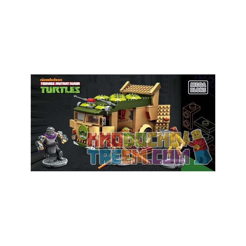 MEGA BLOKS DPD81 non  ĐẢNG CỔ ĐIỂN bộ đồ chơi xếp lắp ráp ghép mô hình Teenage Mutant Ninja Turtles CLASSIC PARTY WAGON Ninja Rùa
