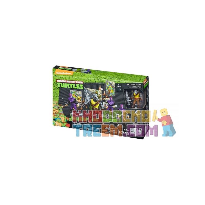 MEGA BLOKS DMW28 non  ĐẦU GIA SÚC bộ đồ chơi xếp lắp ráp ghép mô hình Teenage Mutant Ninja Turtles ROCKSTEADY™ VILLAIN PACK Ninja Rùa 107 khối