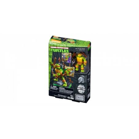 MEGA BLOKS DMW24 non  SÊ-RI CỔ ĐIỂN MIKI LANGQI bộ đồ chơi xếp lắp ráp ghép mô hình Teenage Mutant Ninja Turtles CLASSIC SERIES MICHELANGELO™ Ninja Rùa 42 khối