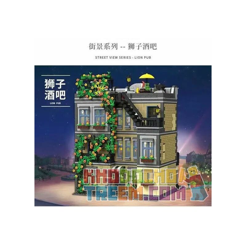 JIESTAR 89107 REBRICKABLE MOC-30010 30010 MOC30010 non  LION BAR. bộ đồ chơi xếp lắp ráp ghép mô hình Modular Buildings LION PUB Mô Hình Nhà Cửa 5892 khối