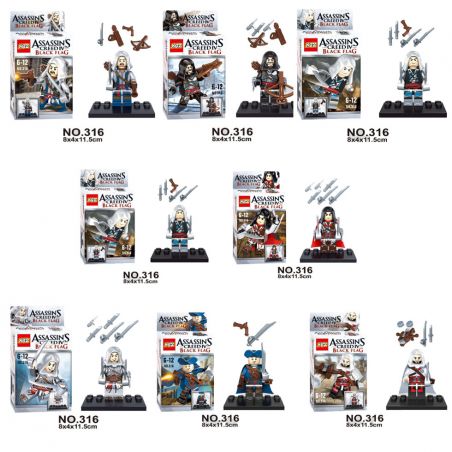 XSZ KSZ 316 non  ASSASSIN CREED PEOPLE 8 bộ đồ chơi xếp lắp ráp ghép mô hình Movie & Game ASSASSIN'S CREED BLACK FLAG Phim Và Trò Chơi