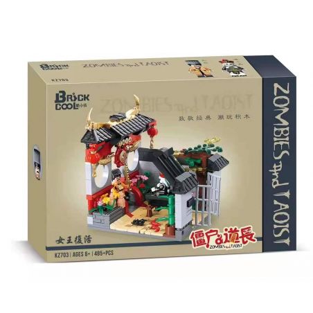 BRICKCOOL KZ703 non  QUEEN RESURRECTION. bộ đồ chơi xếp lắp ráp ghép mô hình ZOMBIES AND TAOIST 485 khối