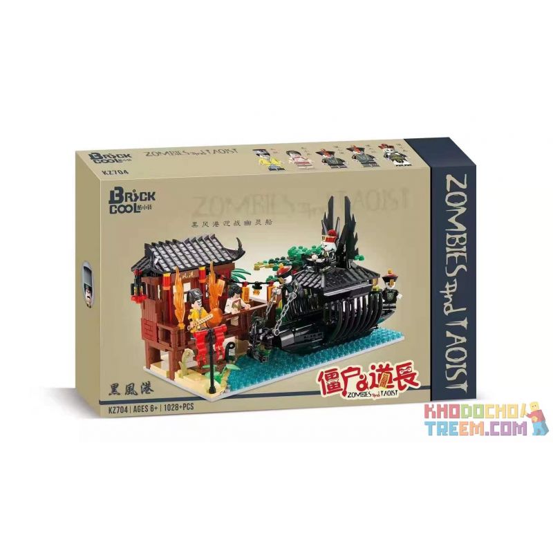 BRICKCOOL KZ704 non  CẢNG GIÓ ĐEN bộ đồ chơi xếp lắp ráp ghép mô hình ZOMBIES AND TAOIST 1028 khối