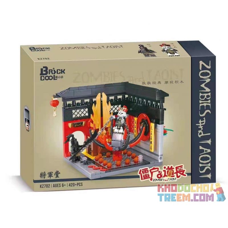 BRICKCOOL KZ702 non  LỰC LƯỢNG VŨ TRANG bộ đồ chơi xếp lắp ráp ghép mô hình ZOMBIES AND TAOIST 420 khối
