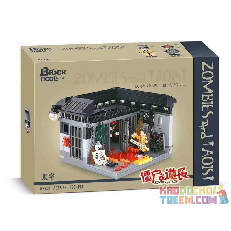 BRICKCOOL KZ701 non  NHÀ TÙ ĐEN bộ đồ chơi xếp lắp ráp ghép mô hình ZOMBIES AND TAOIST 395 khối