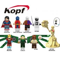 KOPF KF6072 6072 KF695 KF696 KF697 KF679 KF701 KF681 KF702 KF680 non  HÀNG TRĂM NGƯỜI 8 SIÊU ANH HÙNG bộ đồ chơi xếp lắp ráp ghép mô hình Super Heroes Siêu Nhân Anh Hùng