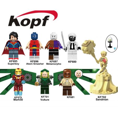 KOPF KF6072 6072 KF695 KF696 KF697 KF679 KF701 KF681 KF702 KF680 non  HÀNG TRĂM NGƯỜI 8 SIÊU ANH HÙNG bộ đồ chơi xếp lắp ráp ghép mô hình Super Heroes Siêu Nhân Anh Hùng