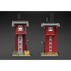 MouldKing 12009 Mould King 12009 non  THÁP TÍN HIỆU ĐƯỜNG SẮT bộ đồ chơi xếp lắp ráp ghép mô hình Trains WORLD RAILWAY TRAIN SIGNAL STATION Tàu Hỏa 1809 khối