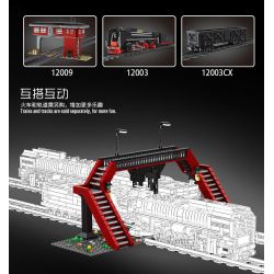 MouldKing 12008 Mould King 12008 REBRICKABLE MOC-35995 35995 MOC35995 non  ĐƯỜNG SẮT bộ đồ chơi xếp lắp ráp ghép mô hình Trains RAILROAD CROSSING Tàu Hỏa 655 khối