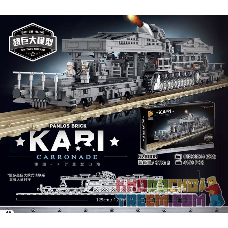 PanlosBrick 628008 Panlos Brick 628008 non  ĐỨC CARL NẶNG SILICON bộ đồ chơi xếp lắp ráp ghép mô hình Military Army KARI CARRONADE Quân Sự Bộ Đội 4158 khối