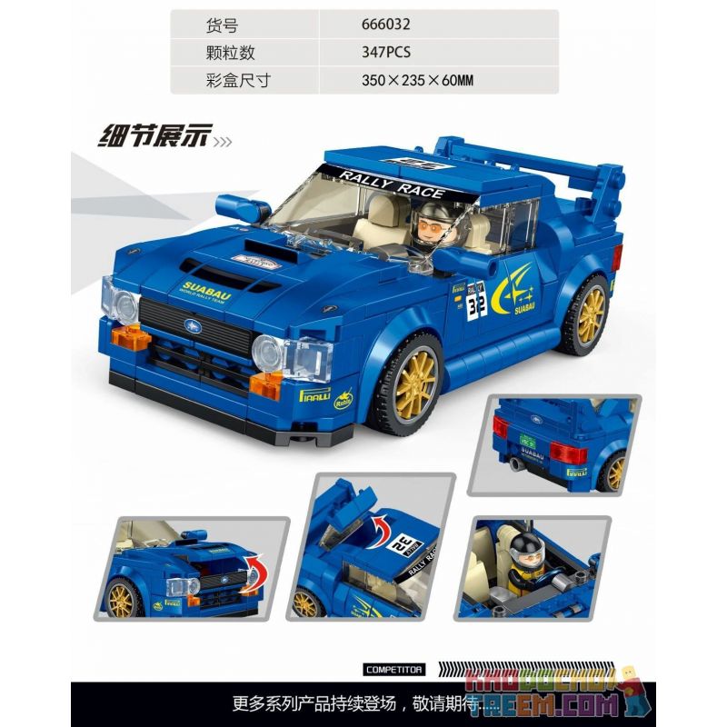 PanlosBrick 66032 666032 Panlos Brick 66032 666032 non  SUBARU WRX. bộ đồ chơi xếp lắp ráp ghép mô hình Racers RACING SUBARU WRX Đua Tốc Độ 347 khối