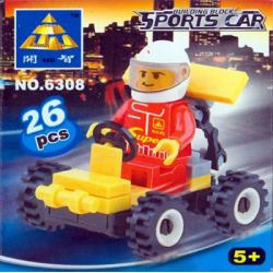 Bozhi 6308 non  CHIẾC Ô TÔ NHỎ bộ đồ chơi xếp lắp ráp ghép mô hình Racers BUILDING BLOCK SPORTS CAR Đua Tốc Độ 26 khối